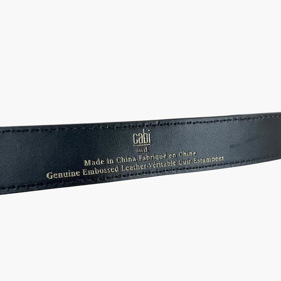 CABI Snake Skin Embossed Leather Belt w/ Mother-of-Pearl & Rhinestone Buckle (M) main image 5